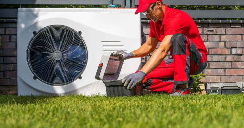 Installation d'une pompe à chaleur air-air.